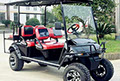 DMF Black Golf Cart - 4 passenger extended roof with fold down seats (+2 passenger)&nbsp; and 10" tire and rims.