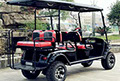 DMF Black Golf Cart - 4 passenger extended roof with fold down seats (+2 passenger)&nbsp; and 12" rims.