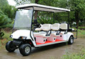 DMF White Golf Cart - 6 passenger with fold down seats (+2 passenger)&nbsp; and stock tires and rims.
